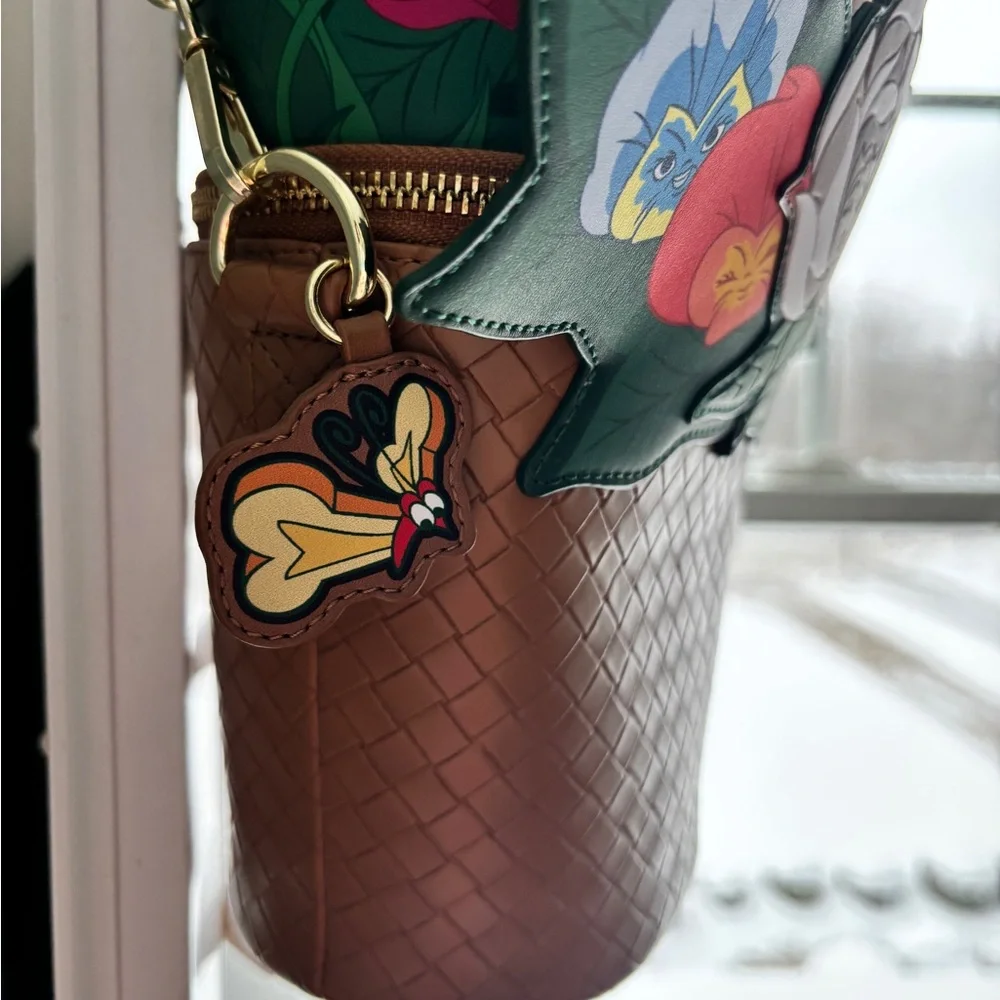 Loungefly Alice in Wonderland Singing Flowers Floral Basket Shoulder Bag - Picture 3 of 4